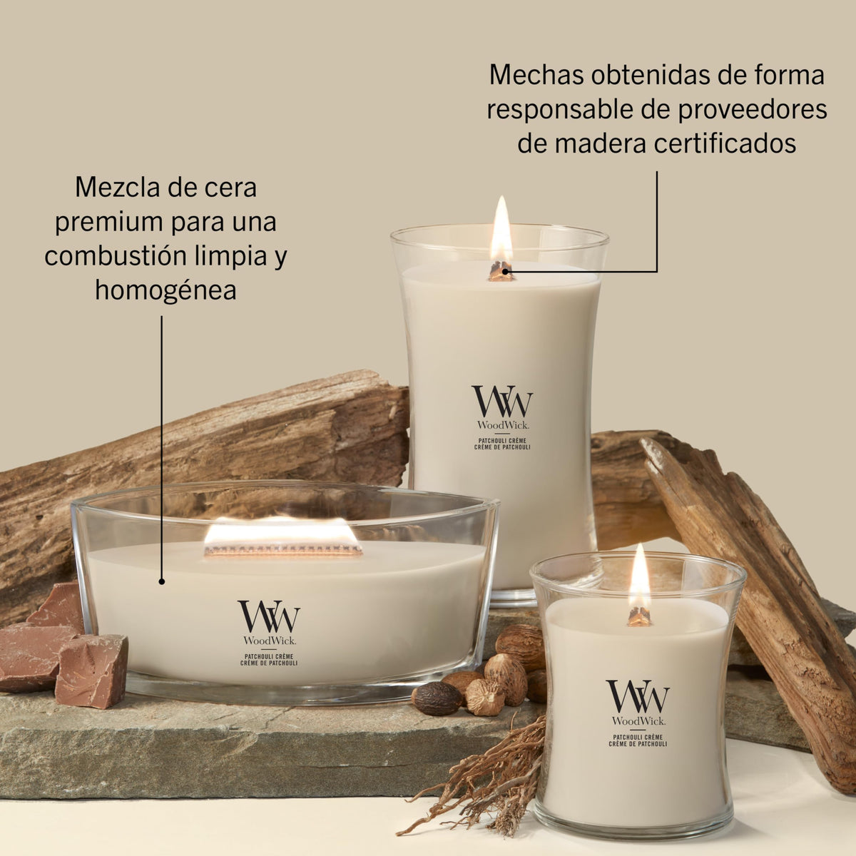 Scented Candle with Crackling Wick Up to 130 Hours B3993