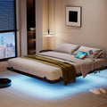 14 Inch Full Bed Frame with LED Lights and Charging Station D16550