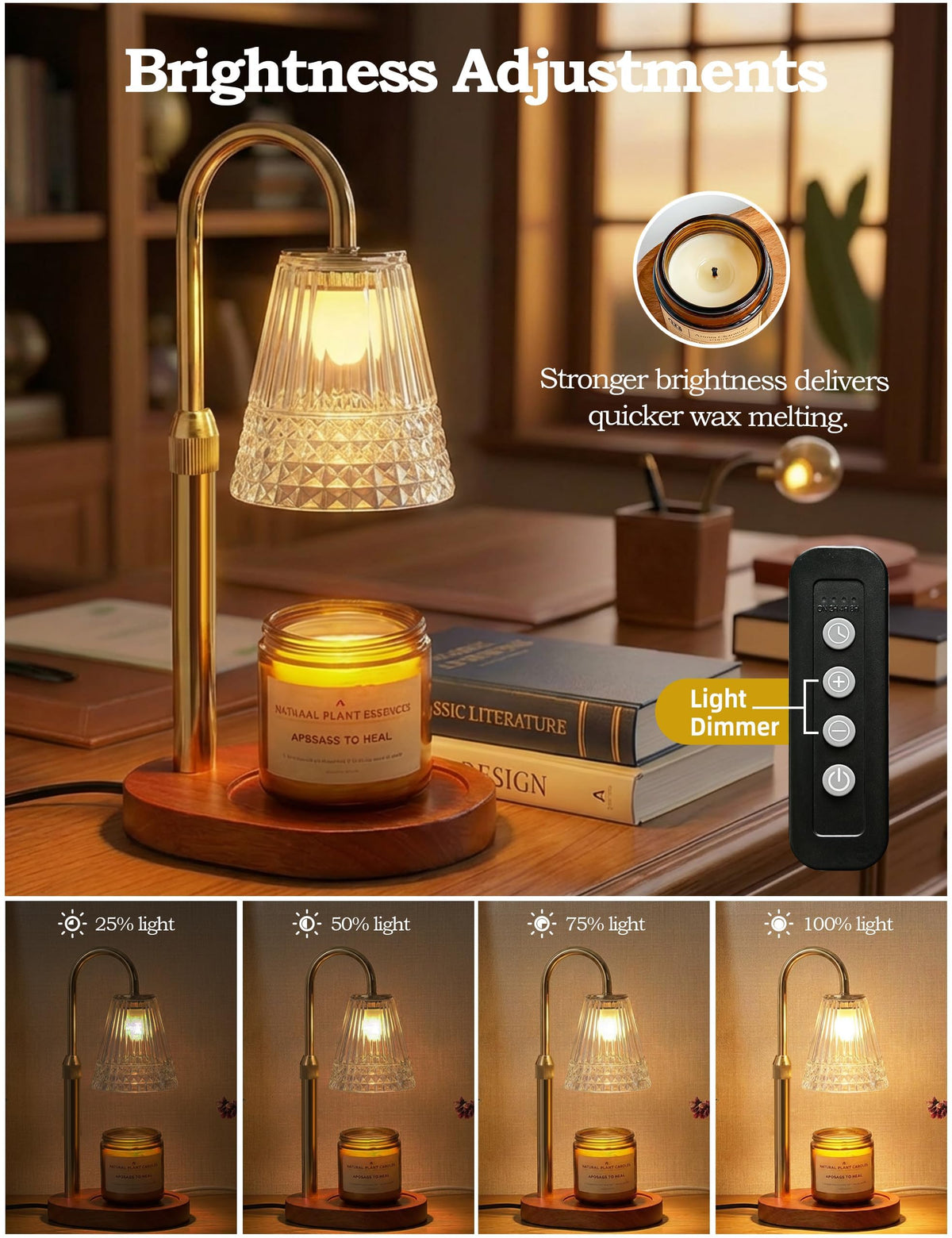 Dimmable Height Adjustable Candle Warmer Lamp with Timer X228