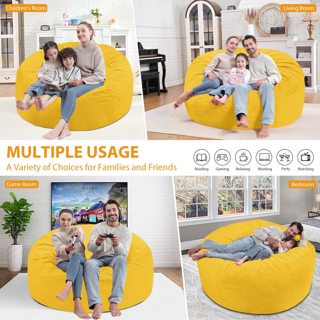 5FT Memory Foam Bean Bag Chair with Dutch Velvet Cover J444