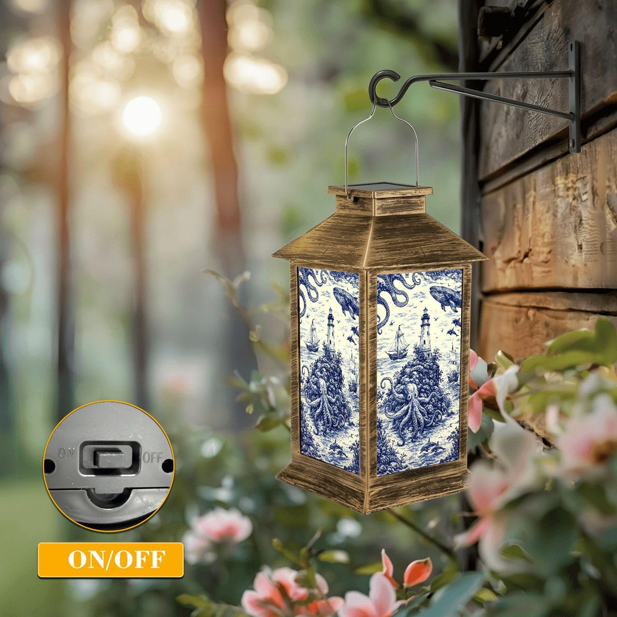 Blue Waterproof Solar Lantern O923