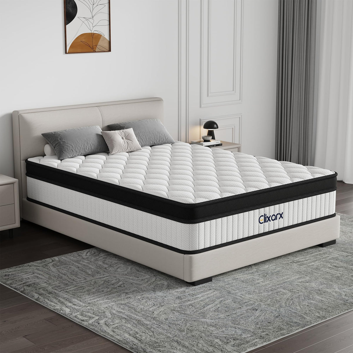 Full Size 12 Inch Hybrid Medium Firm Memory Foam Mattress I5217