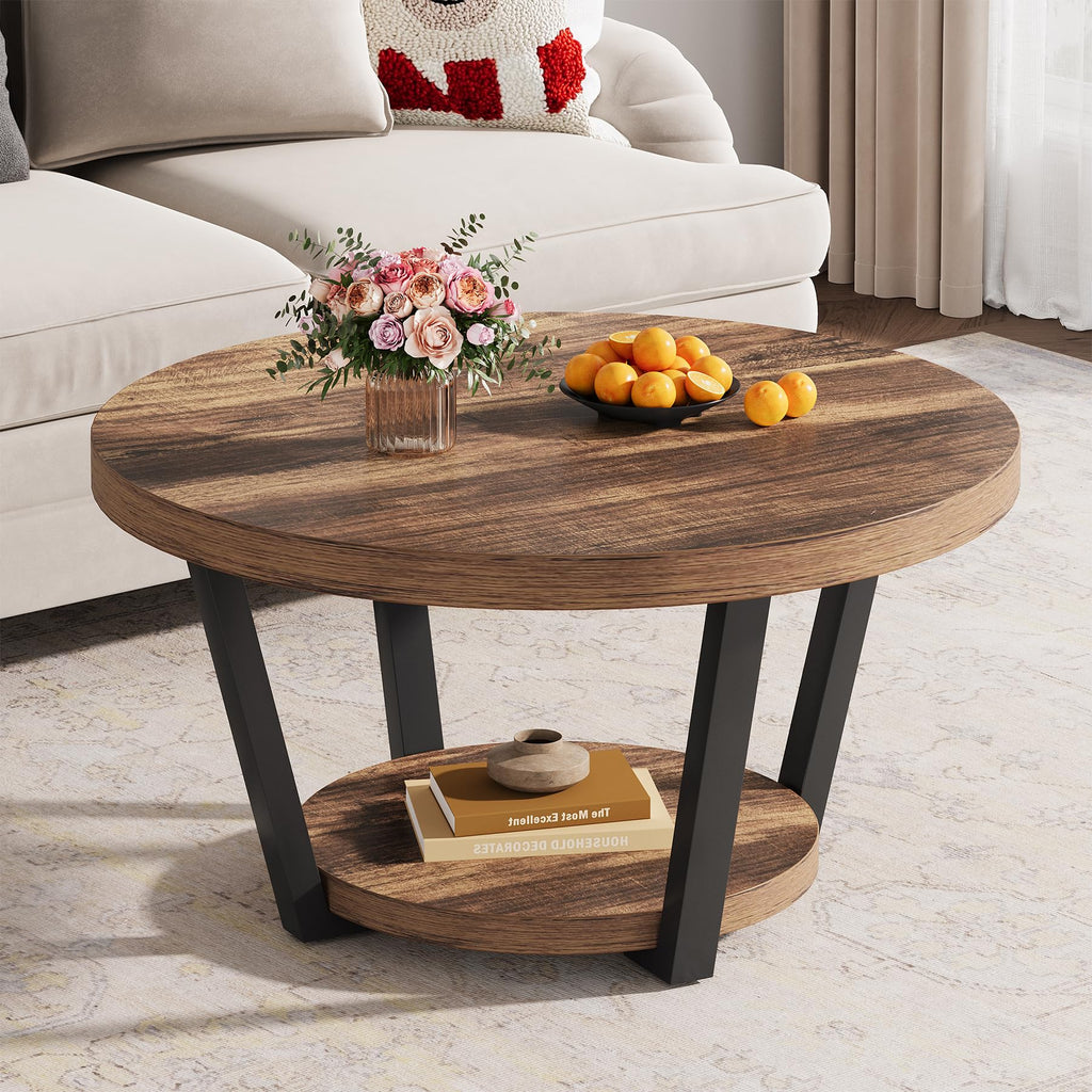 32'' Round Coffee Table with Storage J474473