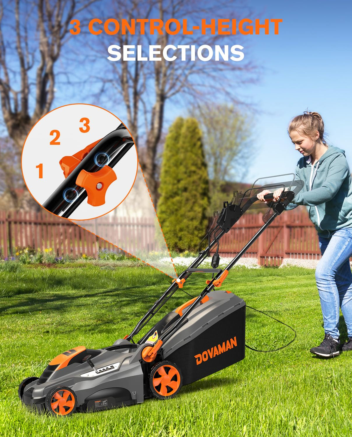 16" 13 Amp Lawn Mower with 13.2-Gallon Bag V4947