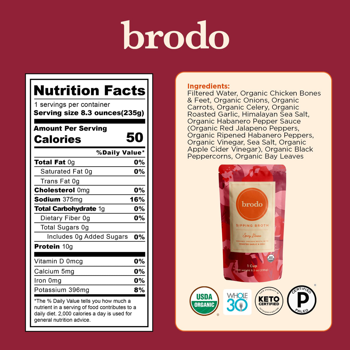 Chicken Bone Broth Variety Pack 30 Cups A246