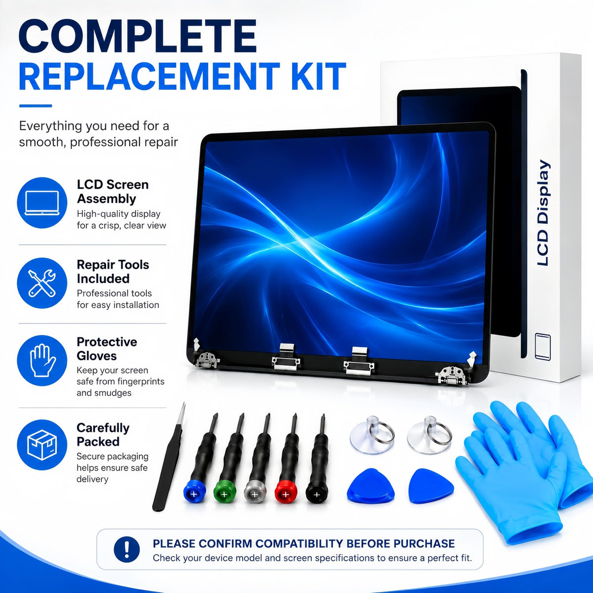 16.2 Inch LCD Screen Replacement Full Assembly Space Gray Y995