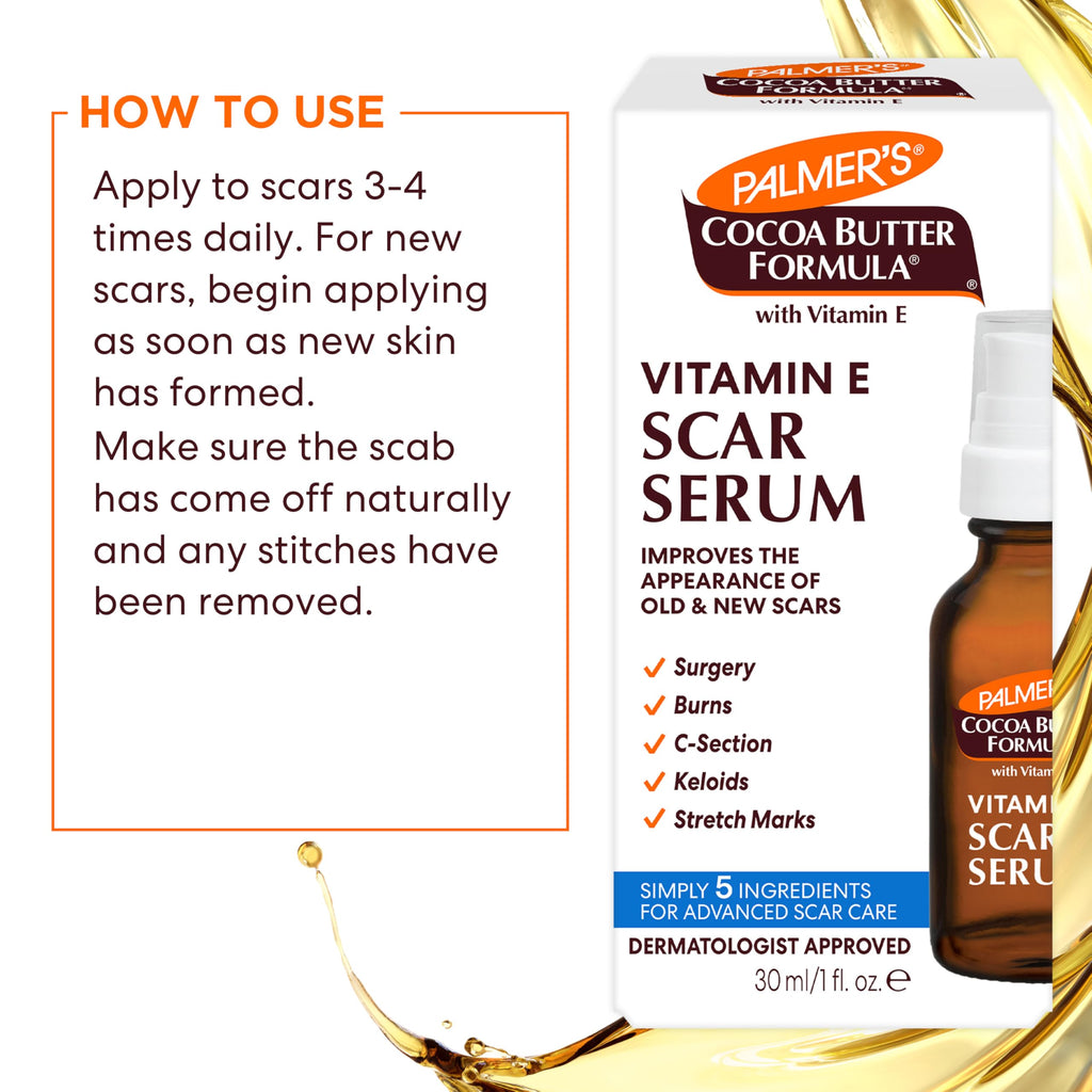 Fragrance Free Cocoa Butter Scar Serum with Vitamin E 1 Oz R526