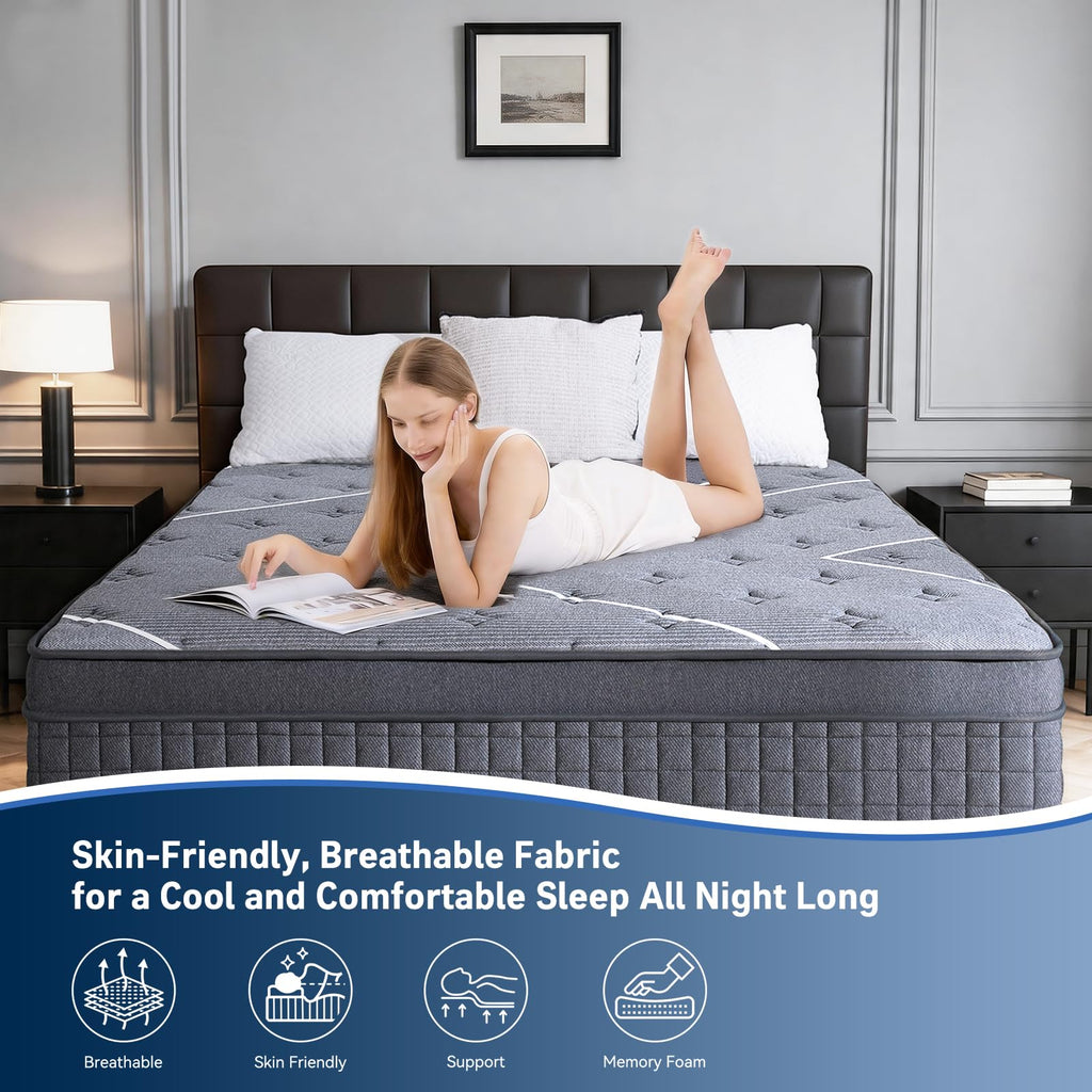12 Inch Gel Memory Foam Hybrid Mattress B502