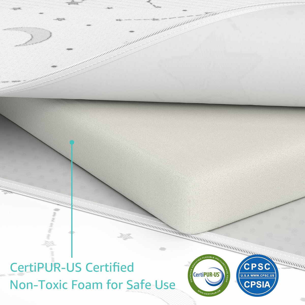 Organic Cotton Trifold Pack and Play Mattress Pad B737