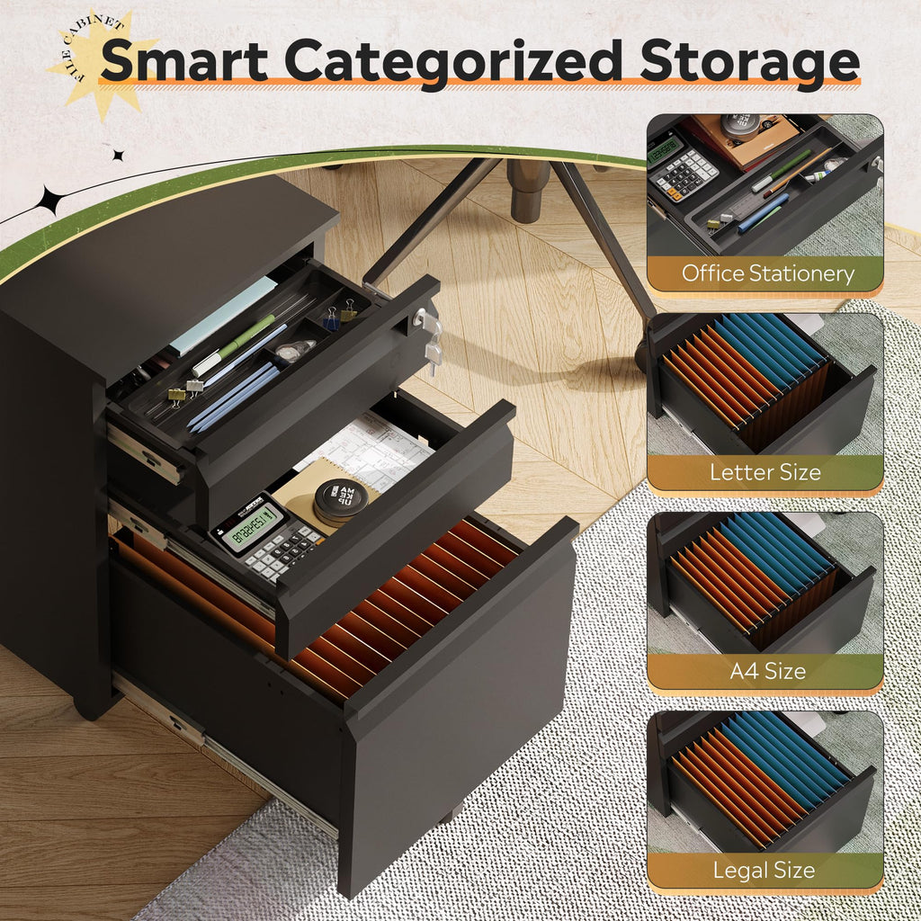 3 Drawer Mobile File Cabinet with Lock S220630