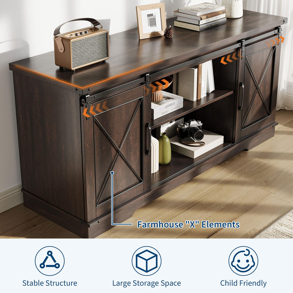 59" Brown Farmhouse TV Stand K53293