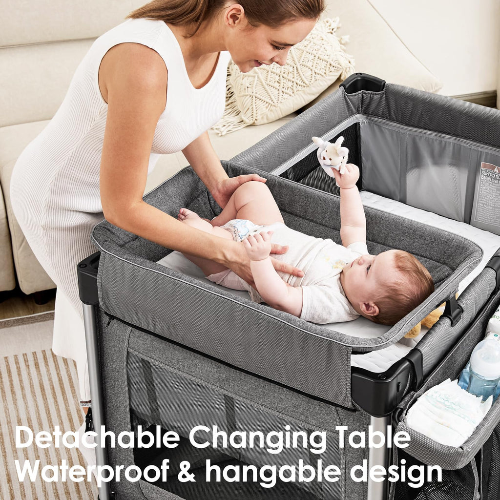 4-in-1 Baby Bassinet with Mattress and Storage Organizer Z61002